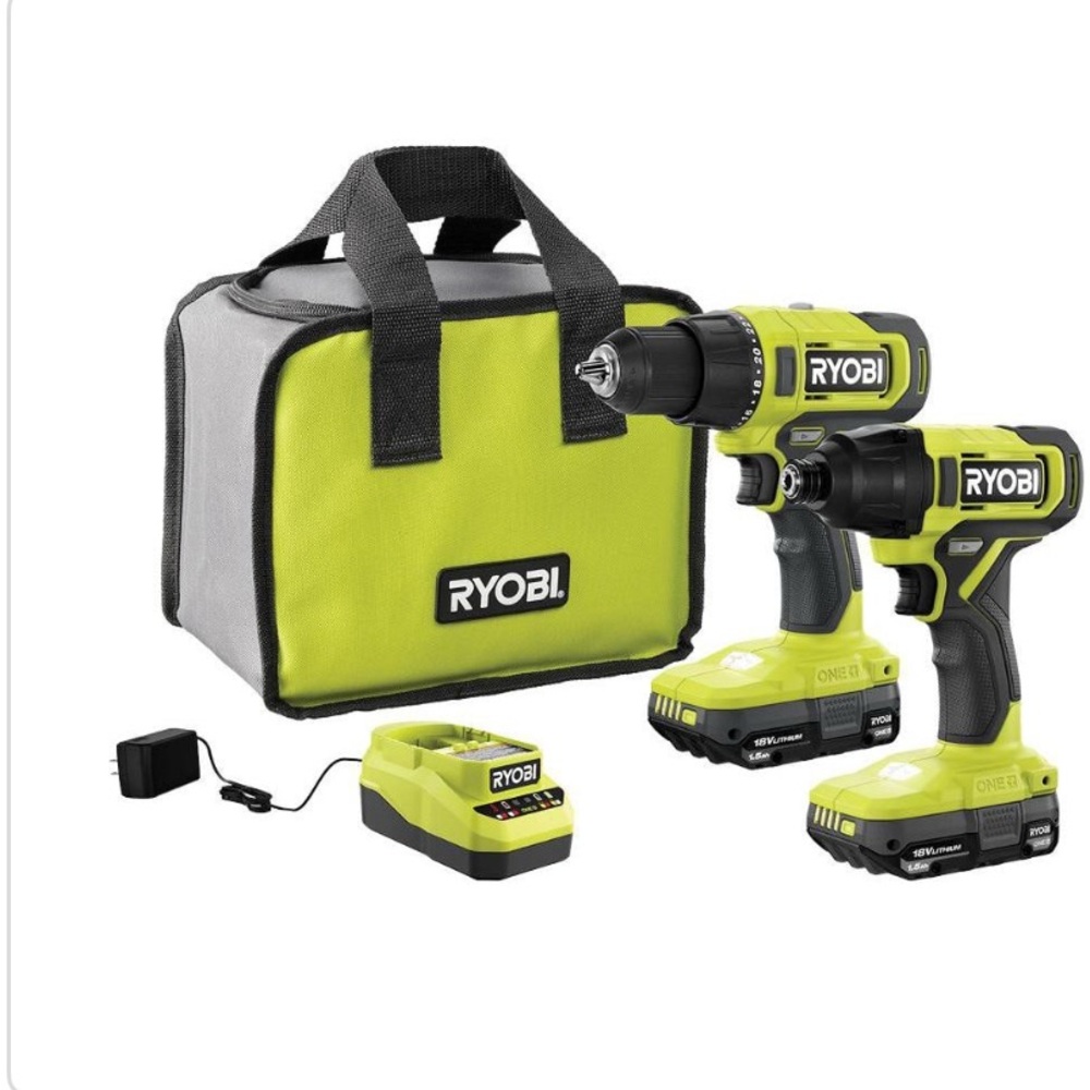 Ryobi Green Cordless Drill and Driver Kit